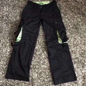 Black w green accent pants or capris